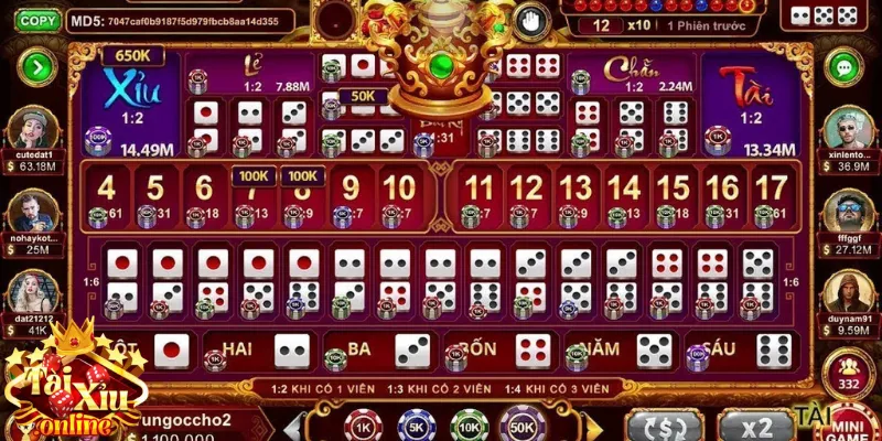 Sicbo là tài xỉu online với nhiều ô cược